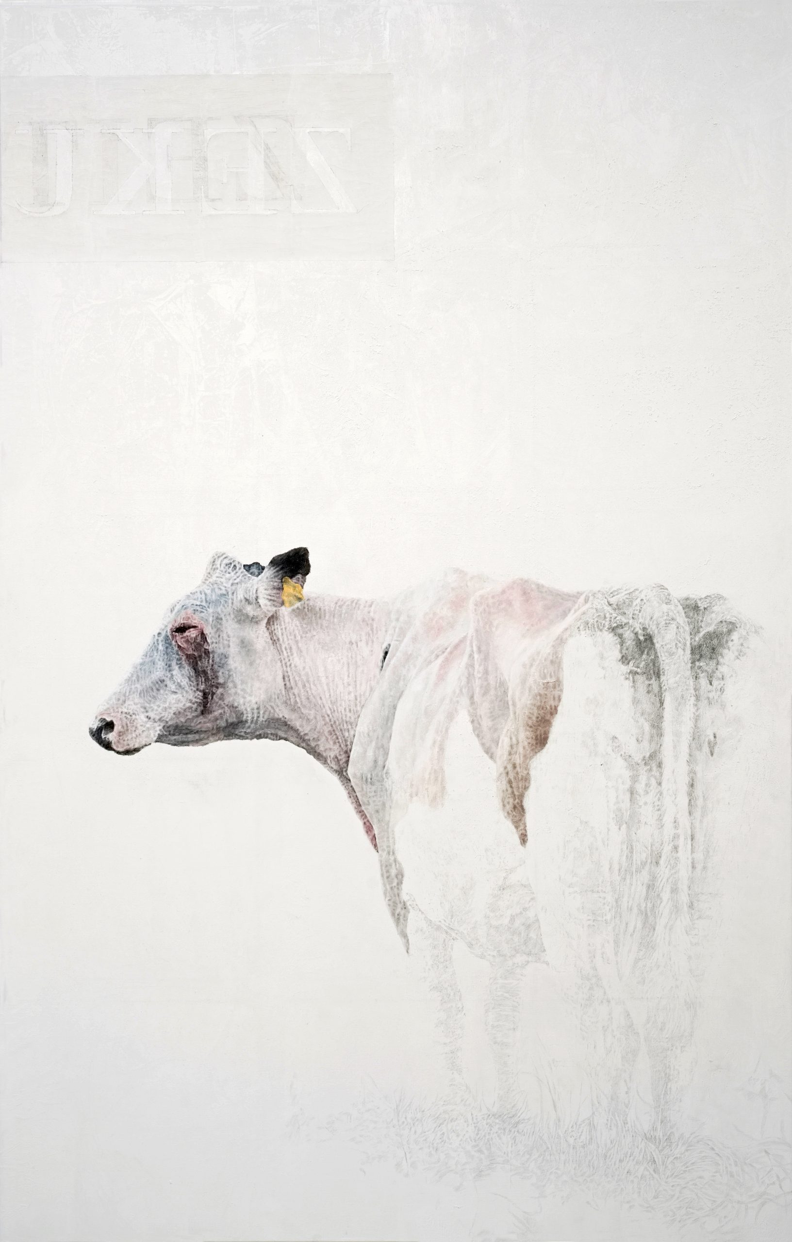 The Cow (ZEKU), 2020, Oil and Pencil on Canvas, 220 x 140 cm
