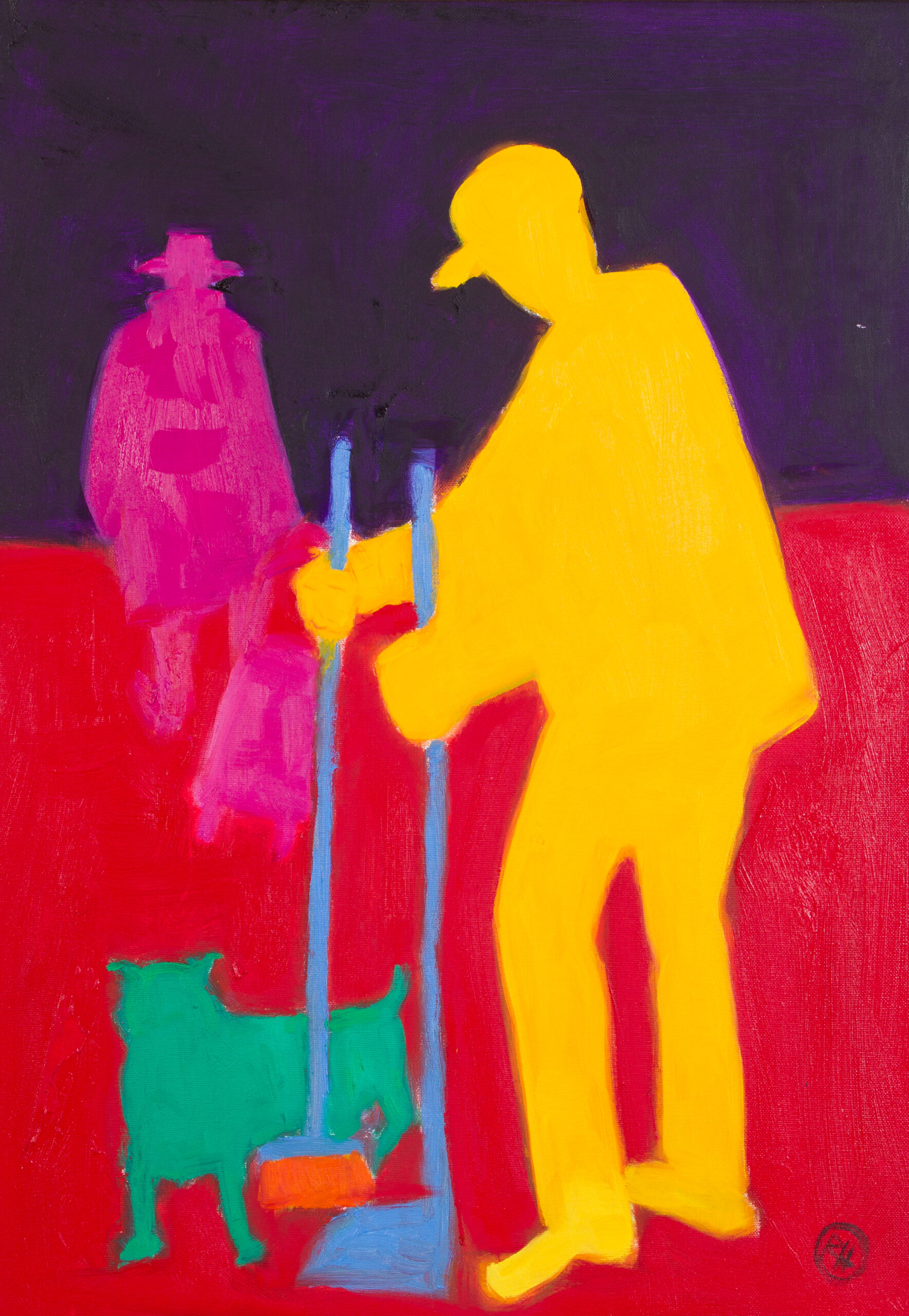 Robert Hammerstiel, The Dog Man, oil on canvas, 70 x 50 cm
