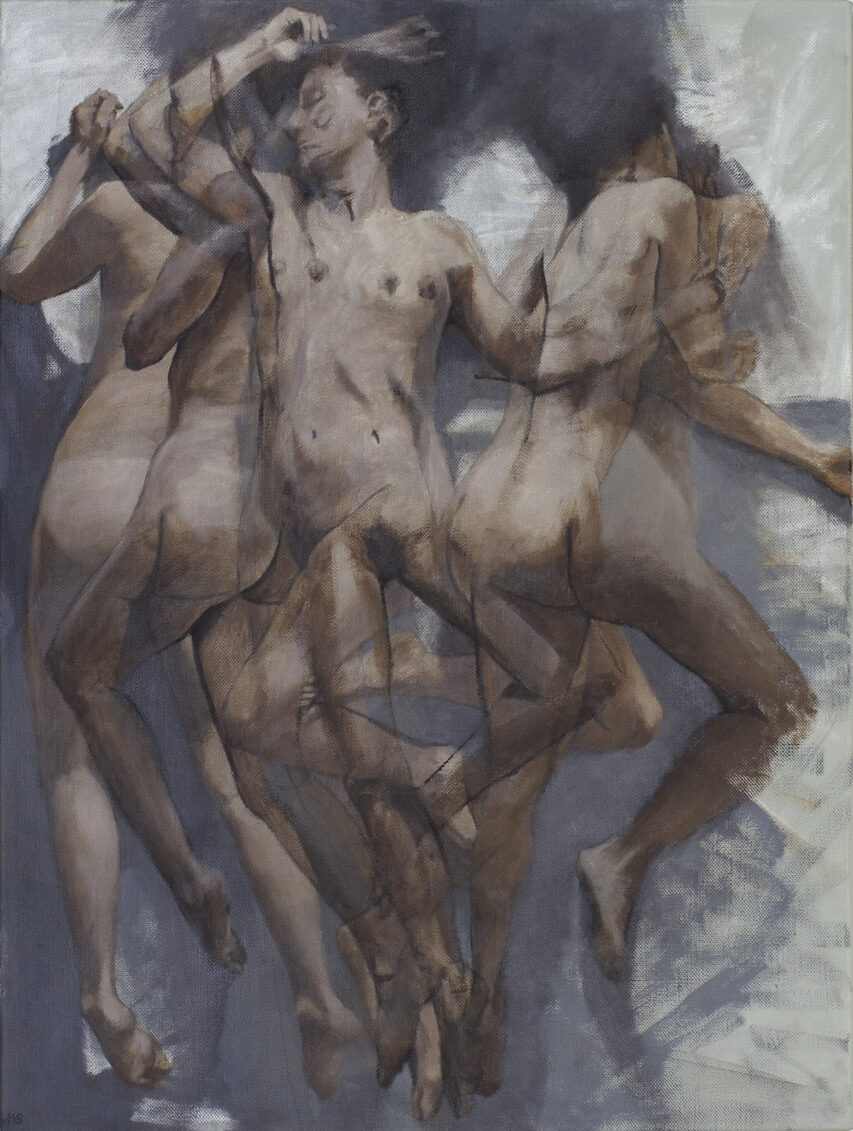 Walter Strobl „Studie zu einer Drehung“, 2022/23, oil on canvas, 80 x 60 cm
