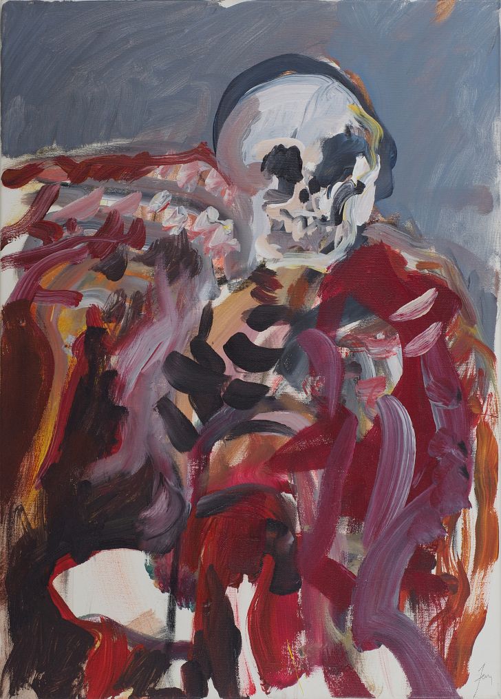 Herwig Zens, Der Todesengel, 70 x 50 cm, Acryl auf Leinwand.
