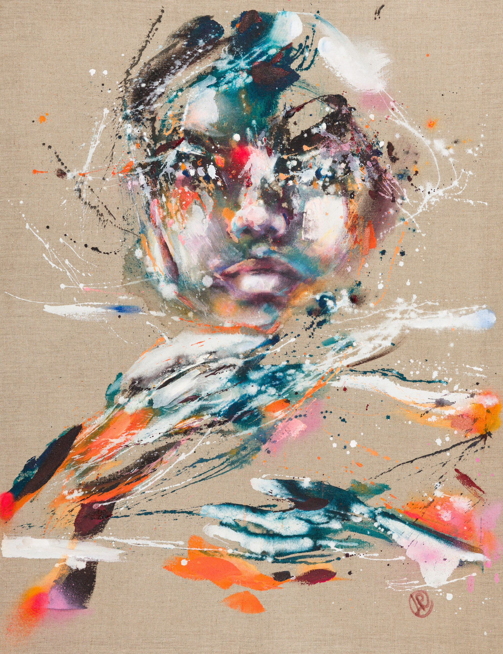 Lucia Riccelli, Ask me about you, 2023, Öl auf Leinwand, 110 x 85 cm.

